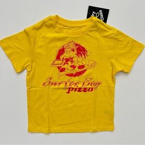 Art Class Yellow Surfer Boy Pizza Tee Size XS (4/5)